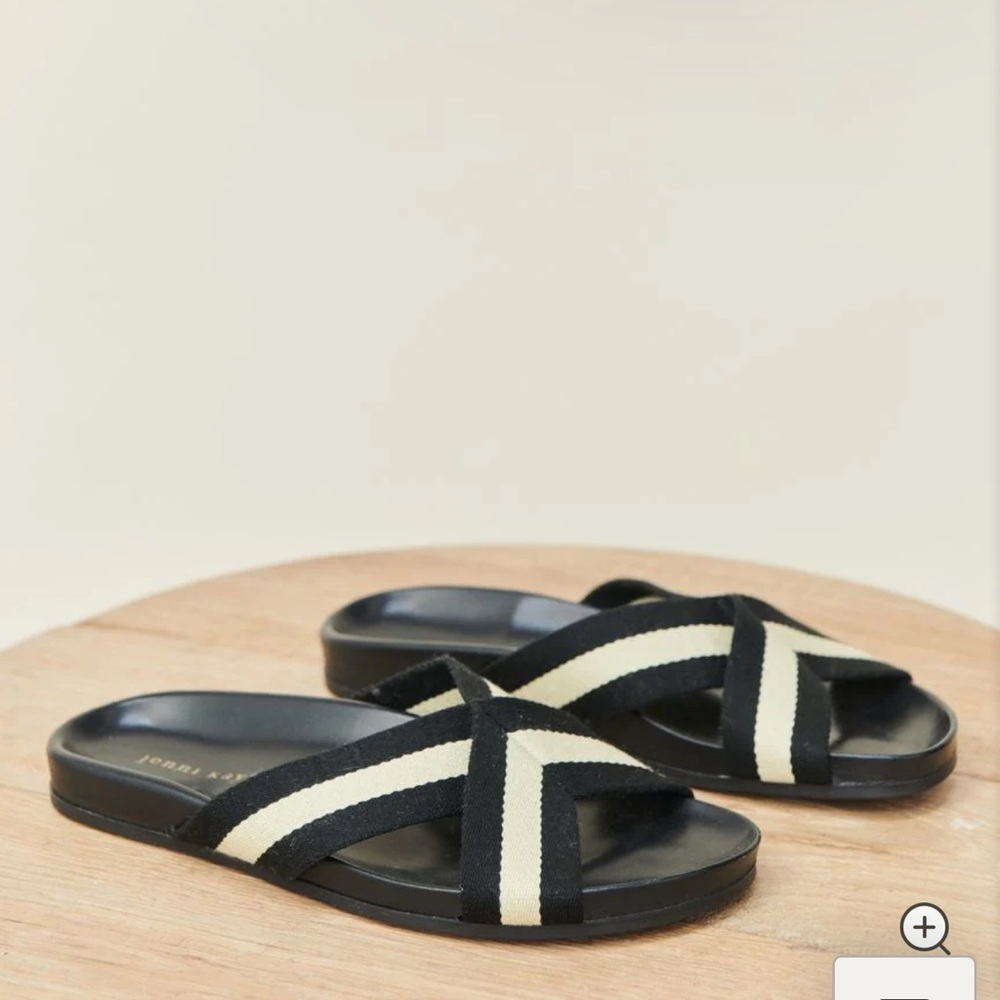 BNIB Size 38 Jenni Kayne Black and Cream Women's Sandals! - Picture 3 of 13